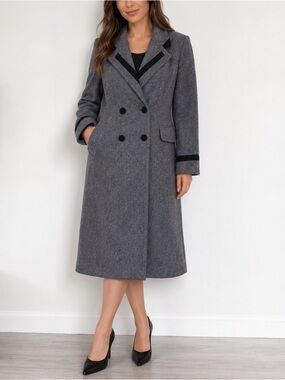 Vintage Rothschild Wool Winter Coat - Grey and Black (12 Girls)